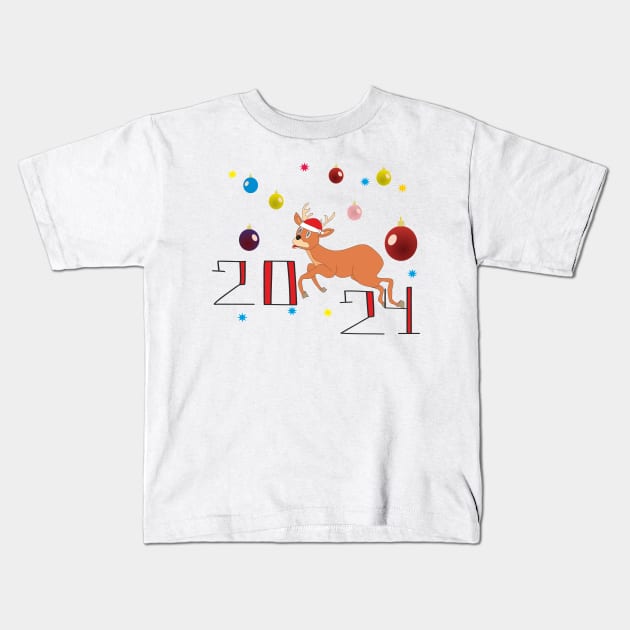 New Year 2024 Kids T-Shirt by Alekvik